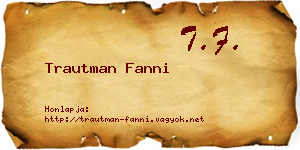 Trautman Fanni névjegykártya