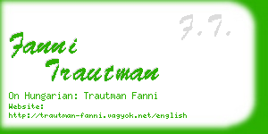 fanni trautman business card